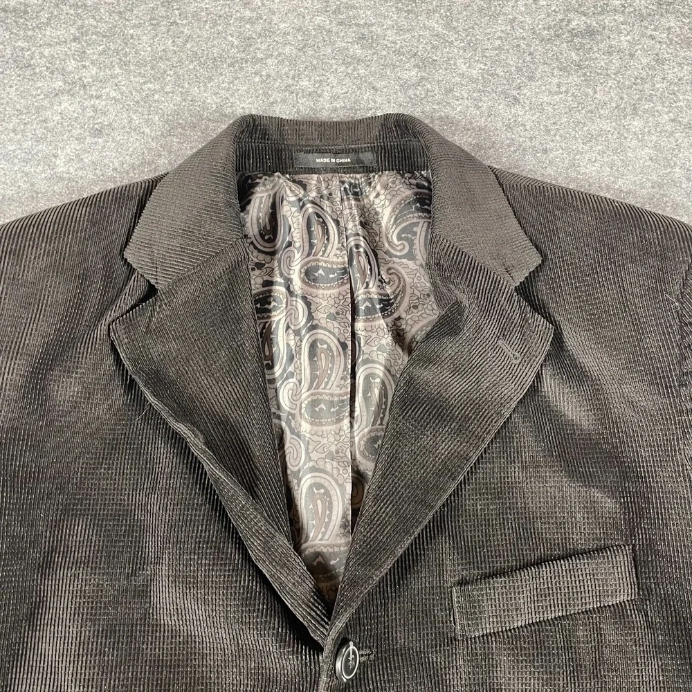 Bachrach Jacket Mens 40 R Black Corduroy Blazer Cord Sports Coat Academia Preppy